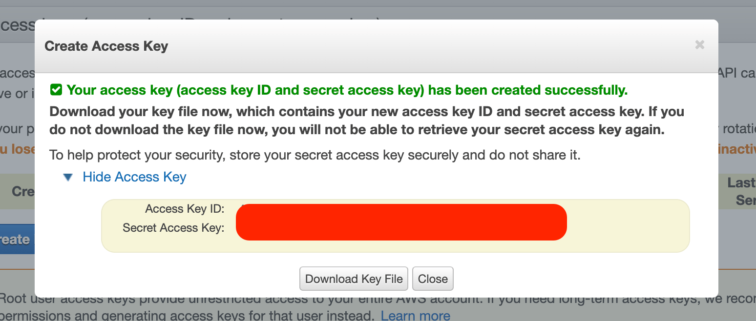 Generated Access Key
