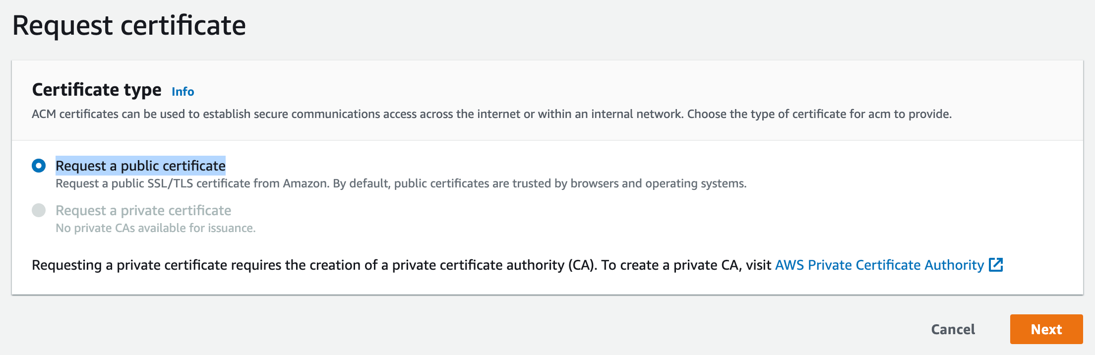 Request Public Certificate