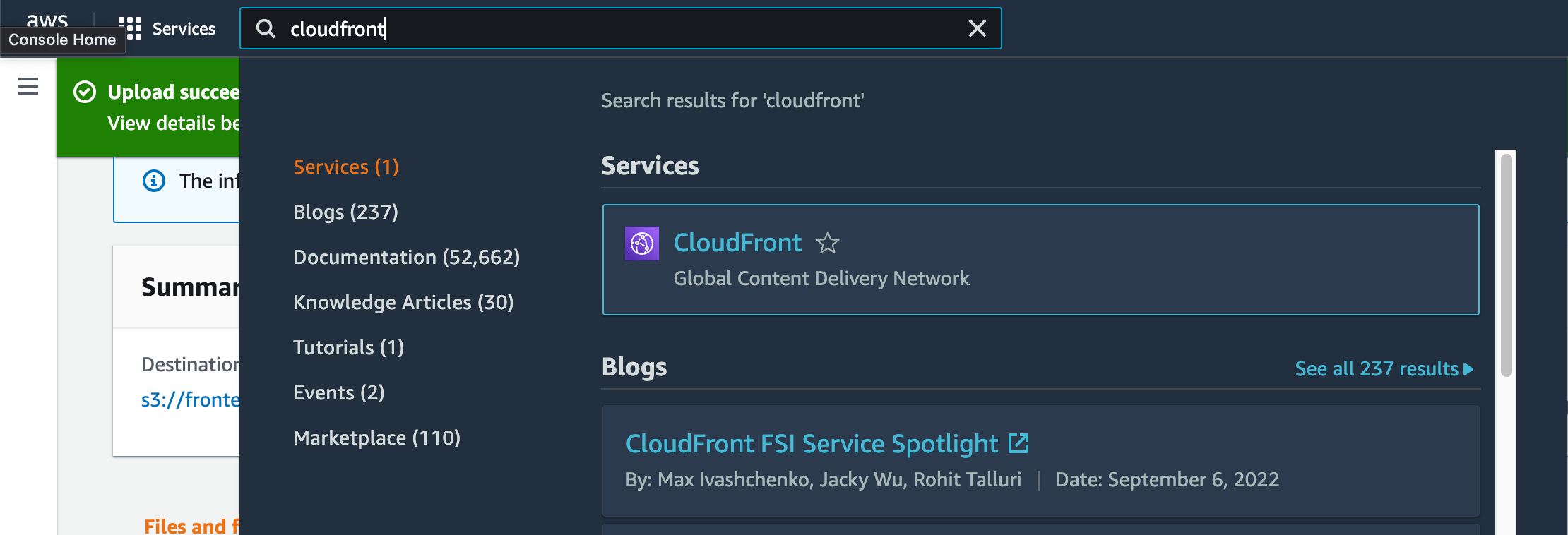 Search CloudFront
